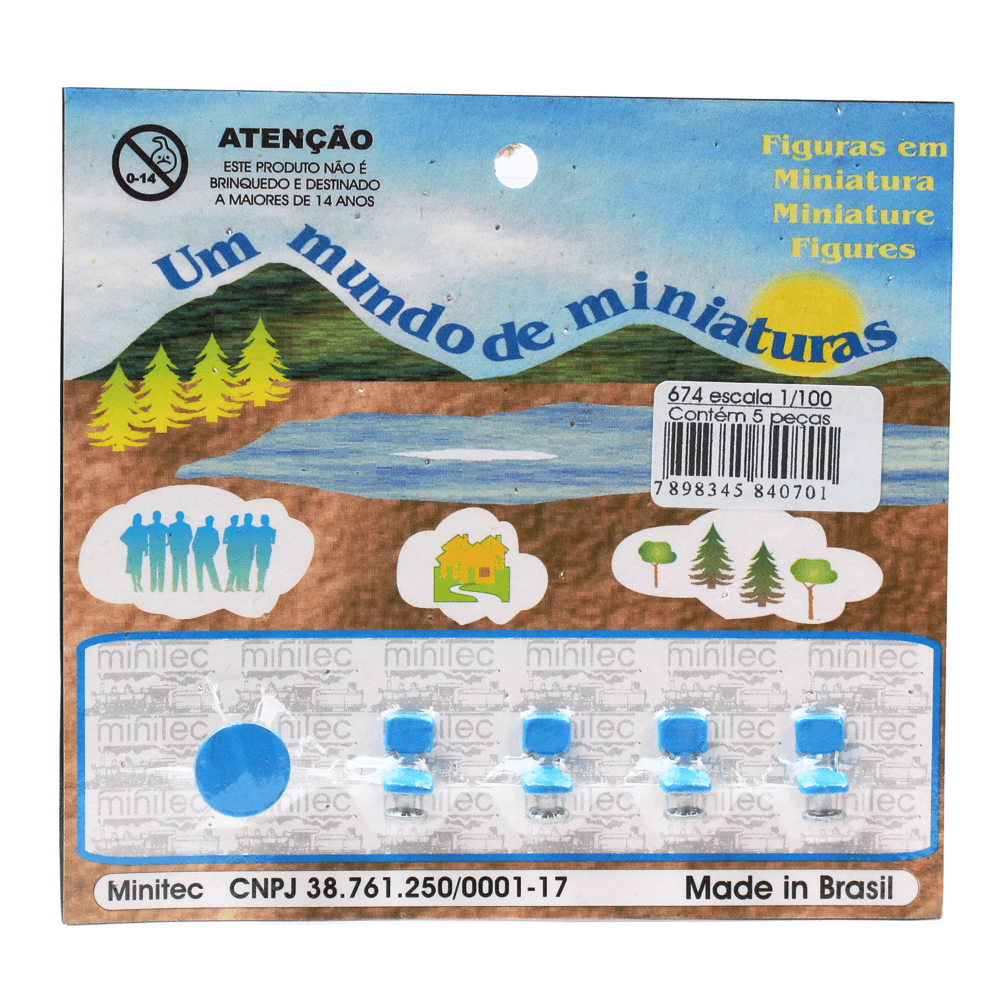 Miniatura de Mesa e Cadeiras 1/100 674 Minitec 05 Peças